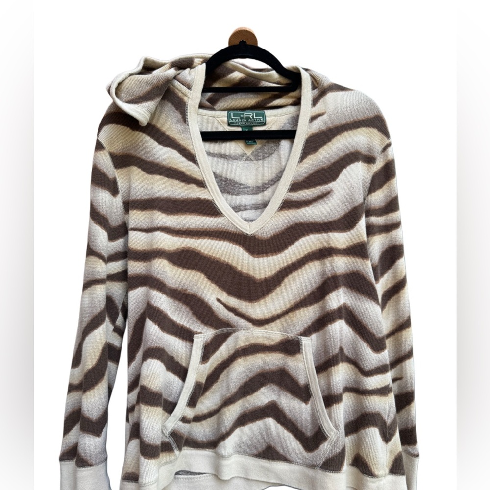 Ralph Lauren Zebra Pattern V-Neck Sweater